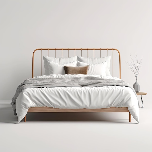 lit zone de couchage moderne meubles d'intérieur scandinaves minimalisme bois photo de studio léger