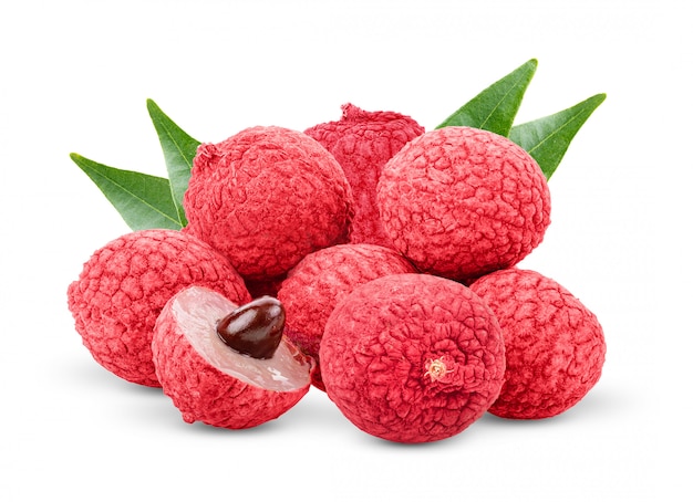 Litchi isolé sur blanc.