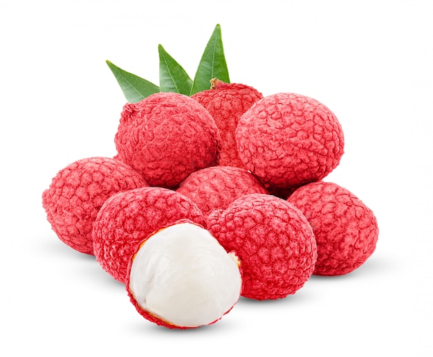 Litchi isolé sur blanc.