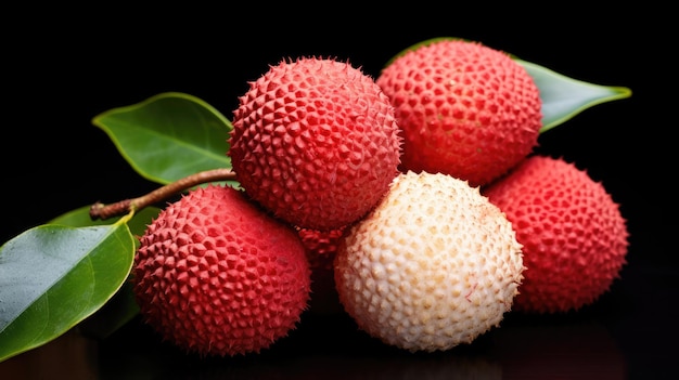 Litchi rouge frais Litchi litchi Litchi chinensis à l'arrière-plan