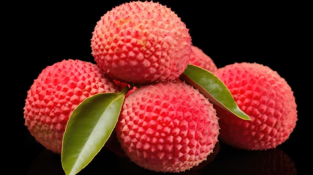 Litchi rouge frais Litchi litchi Litchi chinensis à l'arrière-plan