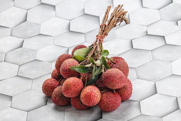 Photo le litchi tropical exotique sucré et juteux