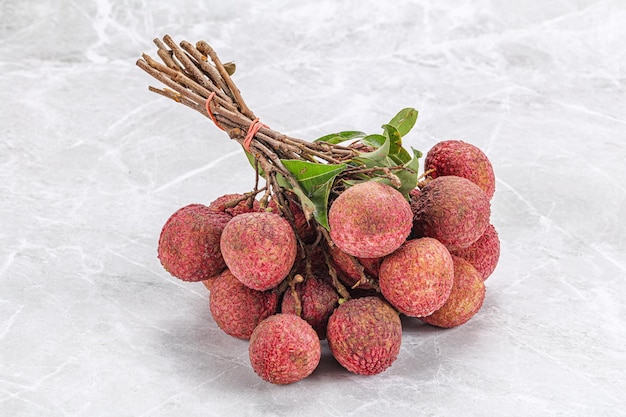 Photo le litchi tropical exotique sucré et juteux