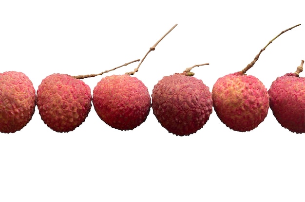 Litchis sucrés mûrs dans une forme étrange