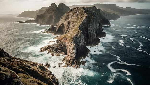 Littoral majestueux rock érodé douze rochers de la mer des apôtres générés par l'IA