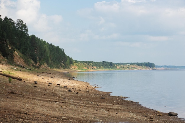 Photo le littoral de pierre et de forêt du nord de la dvina