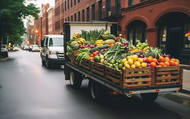 Livraison de la ferme à la table Produits frais livrés AI générative