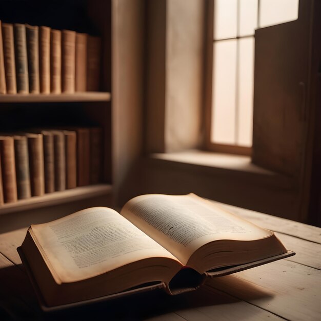 Un livre antique sur une étagère poussiéreuse