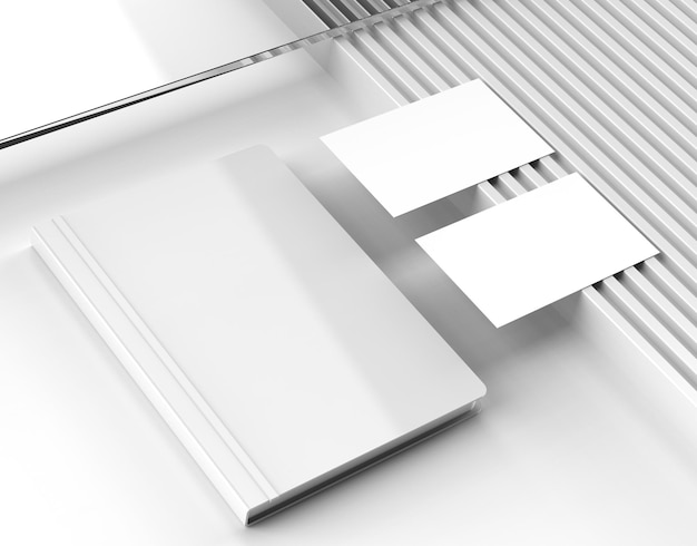 un livre blanc avec un carré blanc en bas