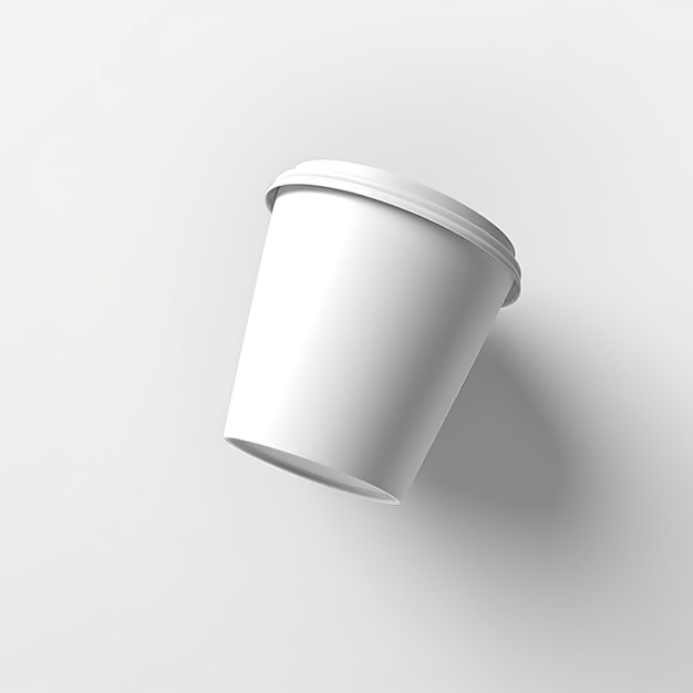 Livre blanc maquette de tasse à café rendu 3d volant et tourné dans l'air isolé sur fond blanc