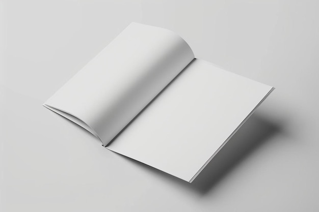 Photo un livre blanc ouvert sur une surface grise