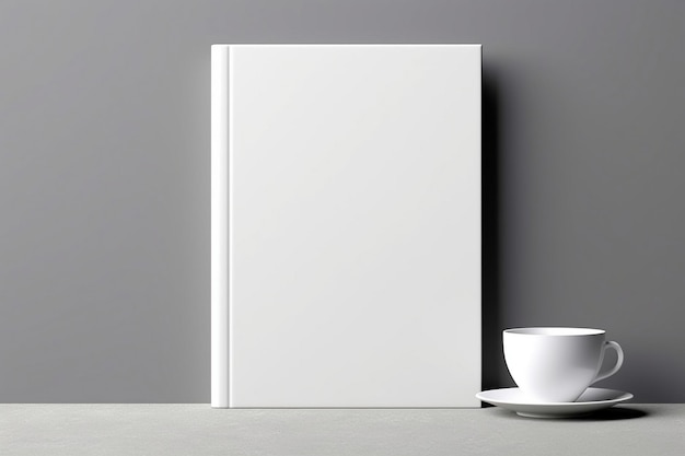 un livre blanc sur une table avec une couverture blanche