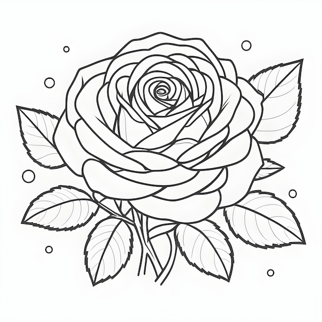 Photo le livre de coloration lineart rose