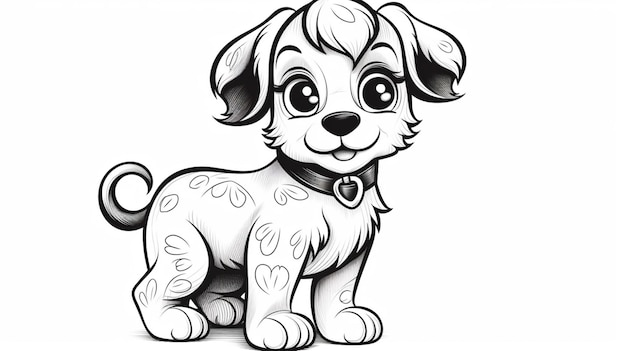 Livre De Coloriage Chien Mignon Noir | Photo Premium