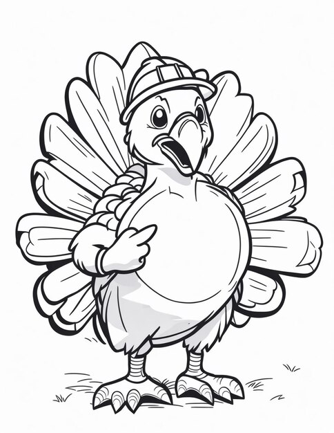 Photo livre de coloriage de dinde pour enfants et adultes pour thanksgiving