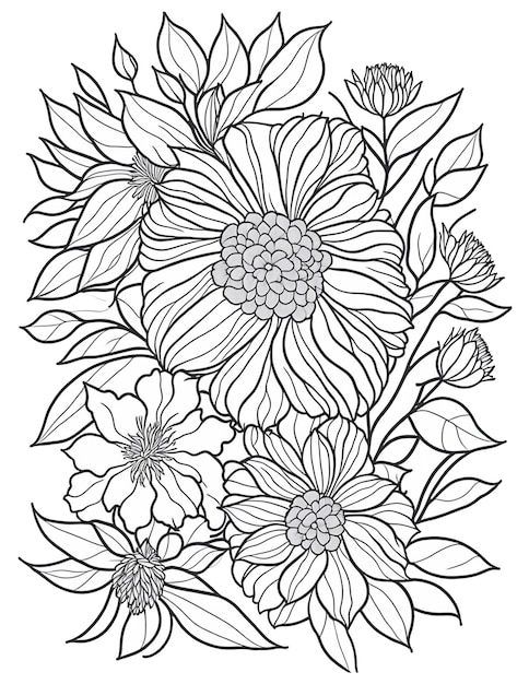 livre de coloriage de fleurs pour enfants et adultes