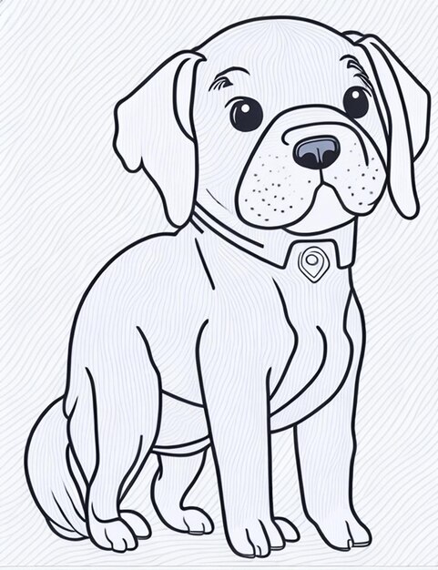 Photo livre de coloriage d'illustration de chien mignon pour les enfants