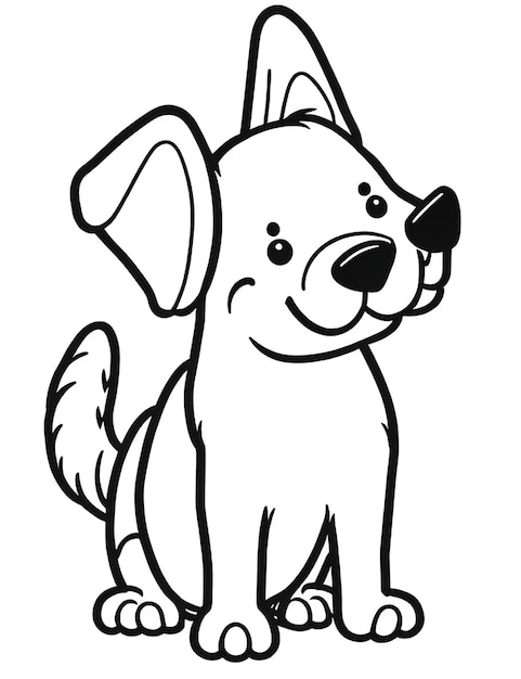 Livre de coloriage d'illustration de chien mignon pour les enfants