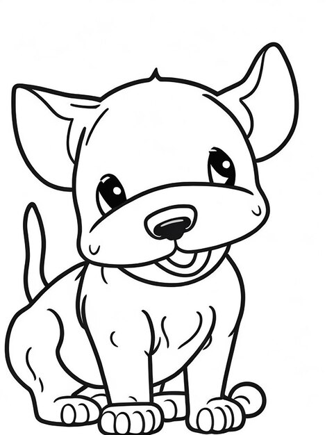 Livre de coloriage d'illustration de chien mignon pour les enfants