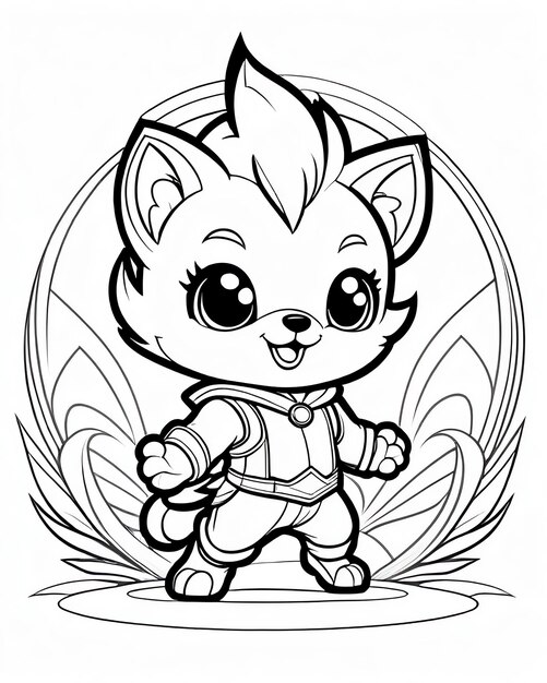 Photo livre de coloriage pour enfants personnage de dessin animé livre de coloration page de coloriage imprimable pour enfants