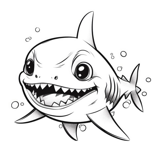 Livre de coloriage pour le vecteur de requin enfants