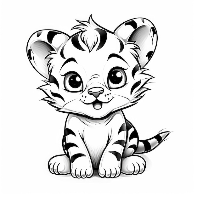 Livre de coloriage pour vecteur de tigre enfants