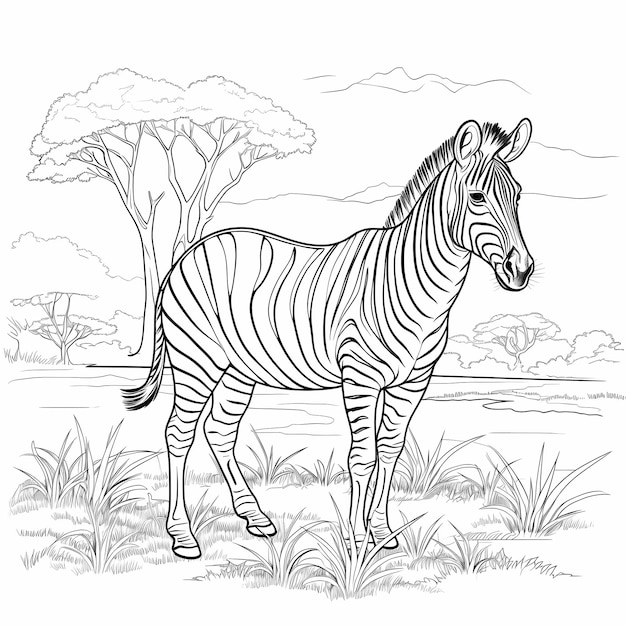 Livre de coloriage Zebra Safari Adventure pour les jeunes explorateurs