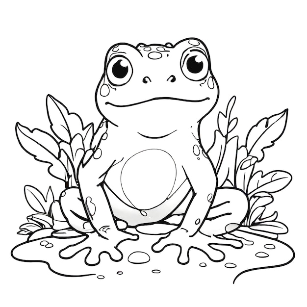 Photo le livre à colorier frog a généré ai