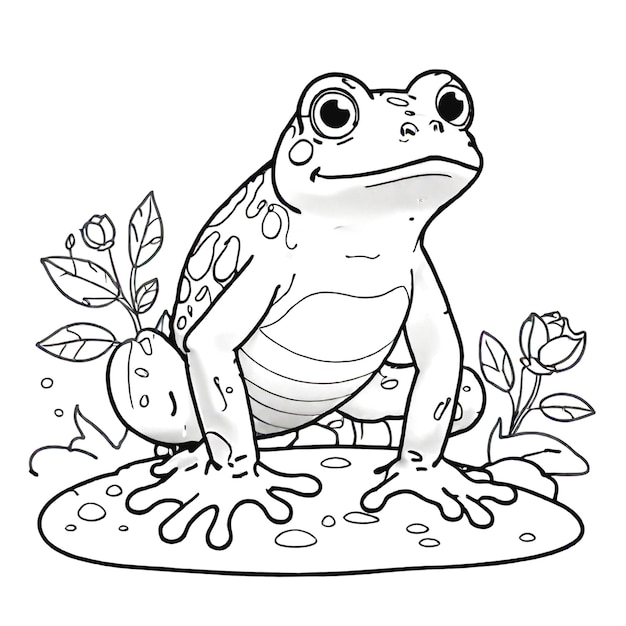 Photo le livre à colorier frog a généré ai