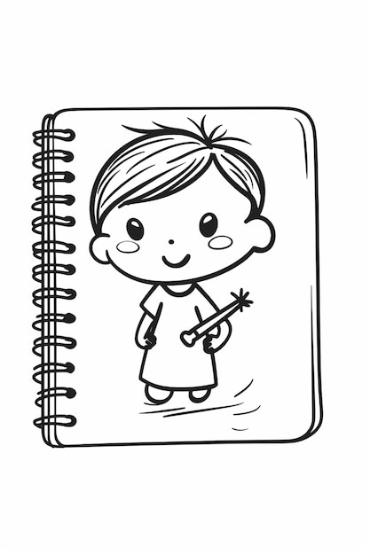 Livre à colorier Kawaii feuille d'exercices dessinée à la main pour enfants