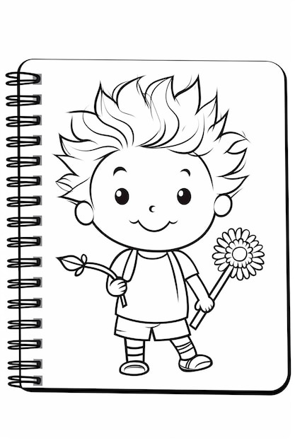 Livre à colorier Kawaii feuille d'exercices dessinée à la main pour enfants