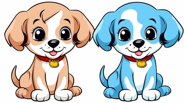 Livre à colorier pour chiots colorés