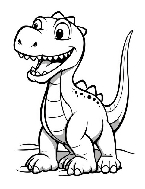 Livre à colorier pour enfants avec une main de dinosaure peinte dans le style des dessins animés