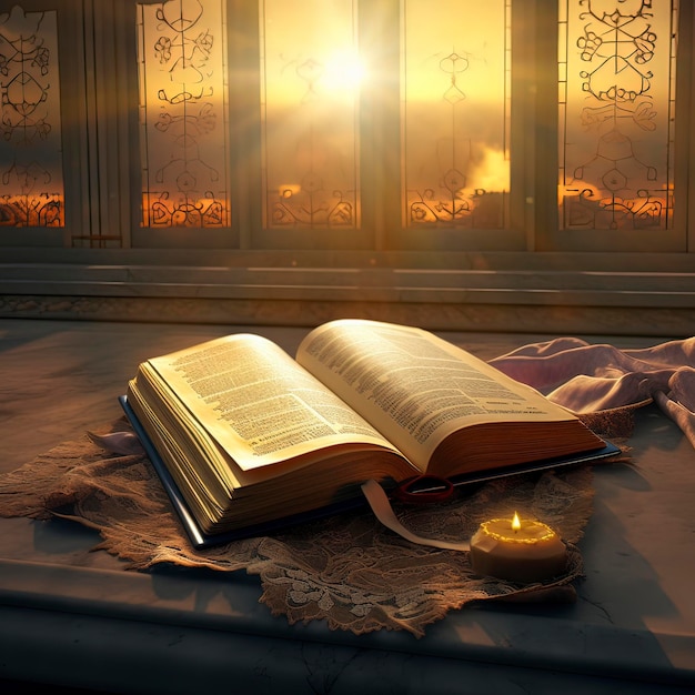 Livre du Coran islamique fond d