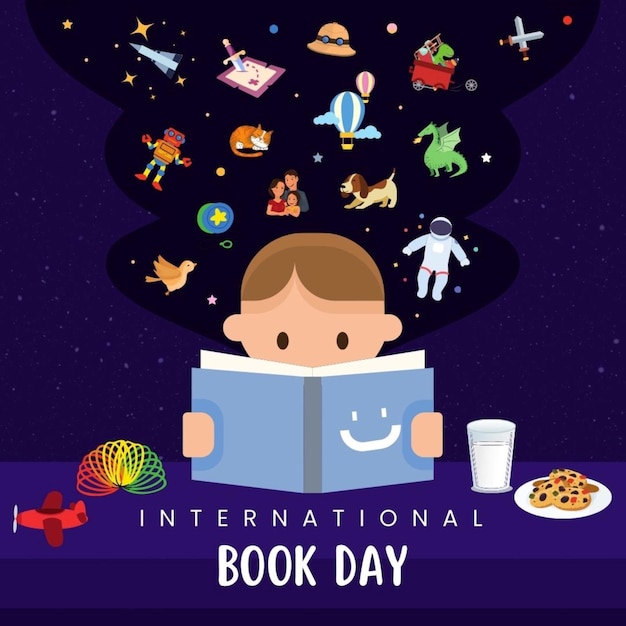un livre intitulé Journée internationale du livre par l'artiste
