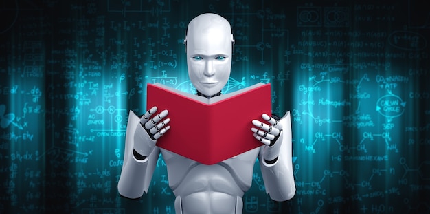 Livre de lecture robot humanoïde