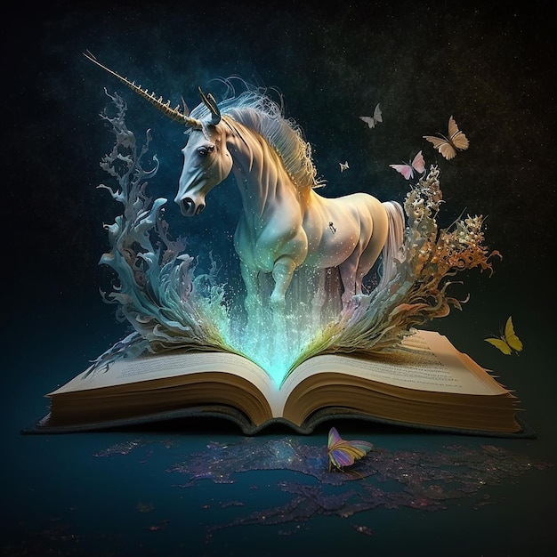 Un livre avec une licorne dessus