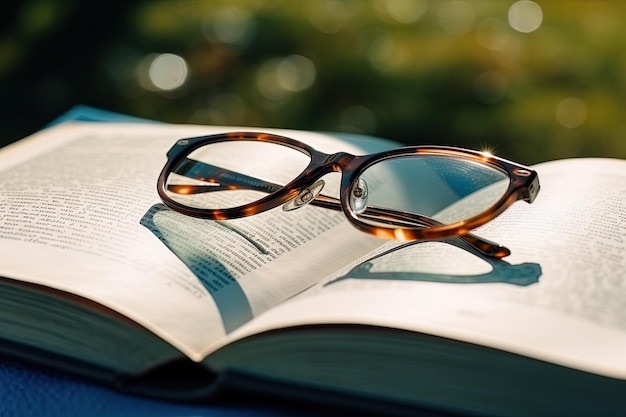 Photo un livre avec des lunettes sur la couverture et un livre qui dit vieux