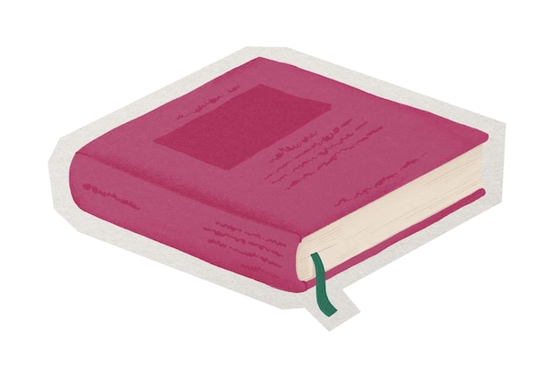 Livre rose png autocollant éducatif découpé sur fond transparent