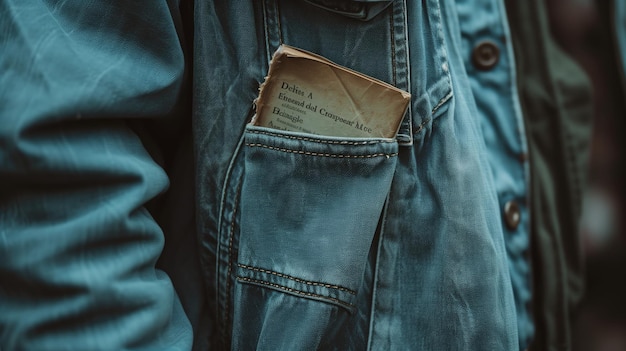 Photo un livre usé dans la poche arrière d'un jean.