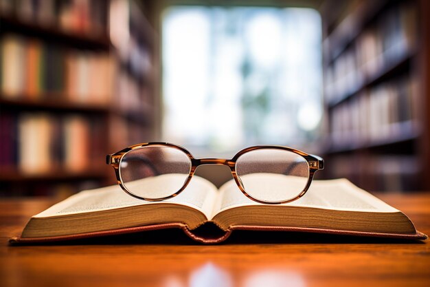 Photo le livre et les verres reposent sur la table.