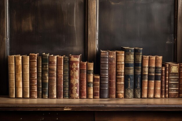 Photo livres anciens sur des étagères en bois