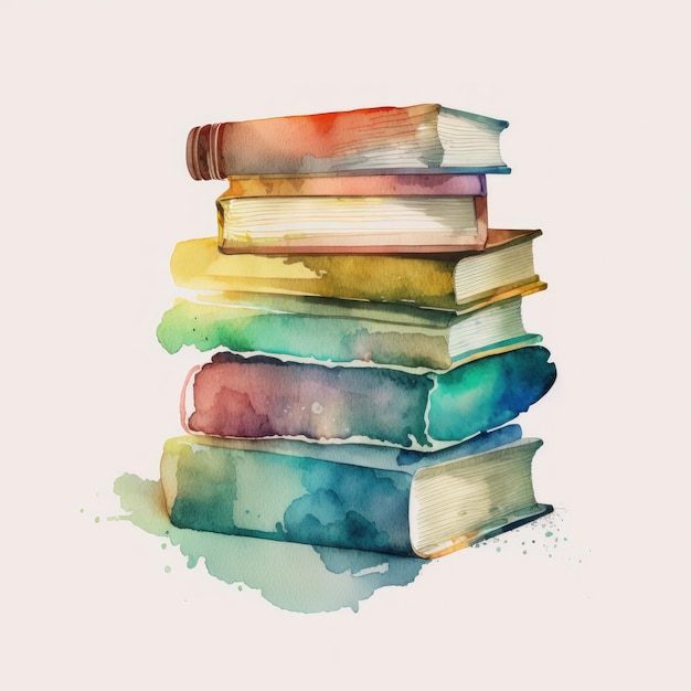 Livres d'aquarelle Illustration AI GenerativexA