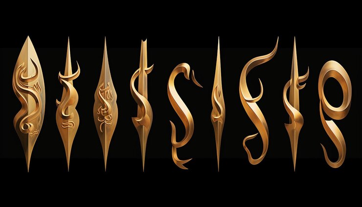 Photo les livres de calligraphie arabes en or