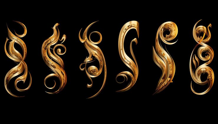Photo les livres de calligraphie arabes en or