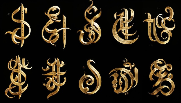 Photo les livres de calligraphie arabes en or