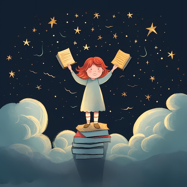 avec des livres d'enfants livre d'enfants innocence enfantine livres de contes de fées rêve ciel amp nuit de lune étoilée