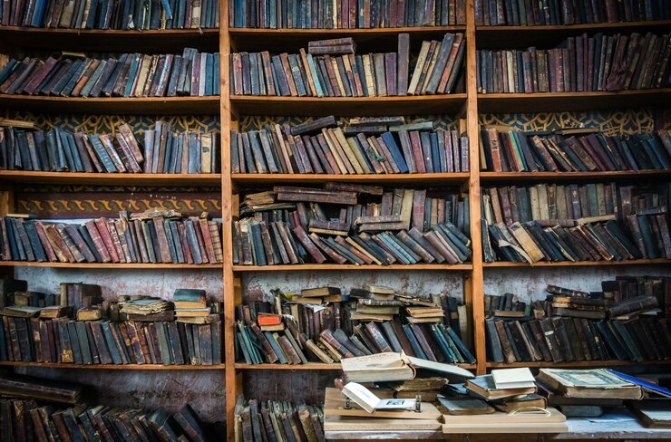 Photo des livres sur des étagères