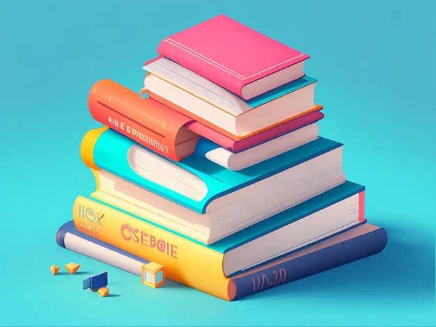 Livres scolaires multicolores