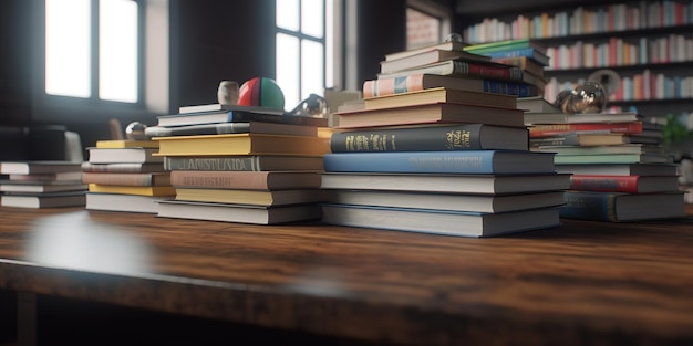 livres sur table derrière une table floue journée mondiale du livre